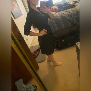 Black button up dress